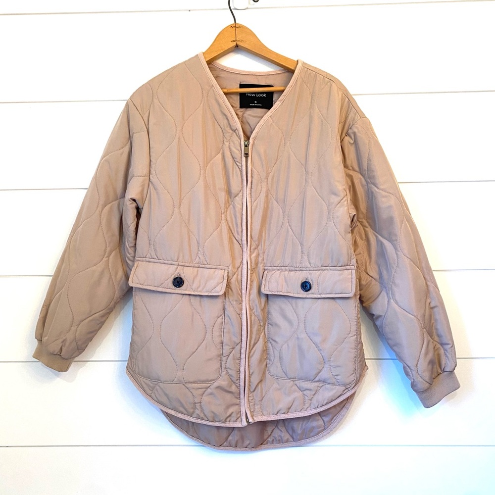 New Look Tan Quilted Women's Jacket (size small)